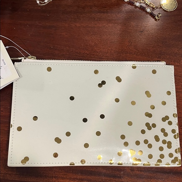 Kate Spade Gold Polka Dot pencil case - Picture 2 of 2